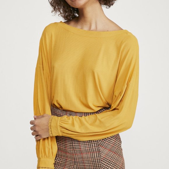 NWT Free People Shimmy Shake Top in Untamed Gold - Picture 2 of 4